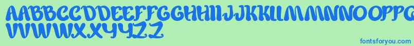 ChildrenStories Font – Blue Fonts on Green Background