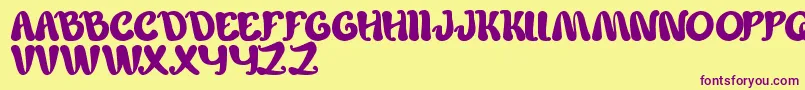 ChildrenStories Font – Purple Fonts on Yellow Background