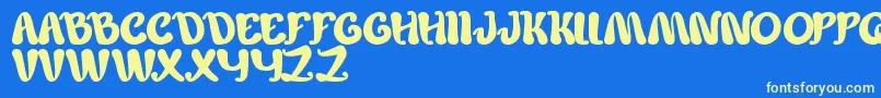 ChildrenStories Font – Yellow Fonts on Blue Background