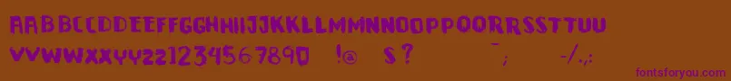 VtksDowntown-Schriftart – Violette Schriften auf braunem Hintergrund