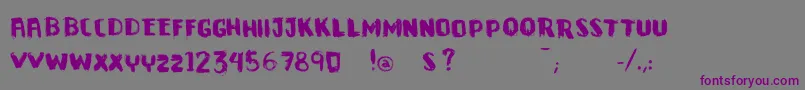 VtksDowntown-fontti – violetit fontit harmaalla taustalla