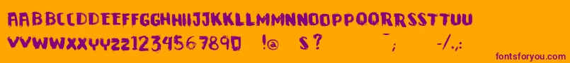 VtksDowntown-Schriftart – Violette Schriften auf orangefarbenem Hintergrund