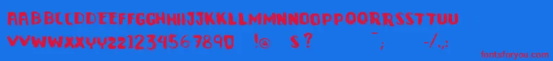 VtksDowntown Font – Red Fonts on Blue Background