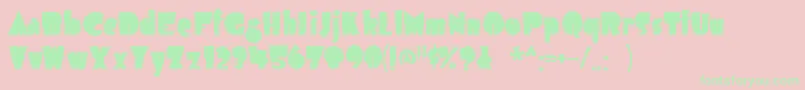 フォントAirmole ffy – ピンクの背景に緑の文字