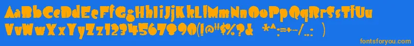 Airmole ffy Font – Orange Fonts on Blue Background