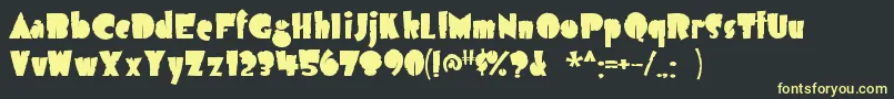 フォントAirmole ffy – 黒い背景に黄色の文字