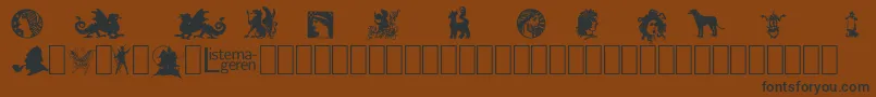 Fonte ListemagerensDingbats1 – fontes pretas em um fundo marrom