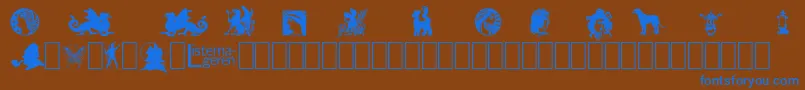fuente ListemagerensDingbats1 – Fuentes Azules Sobre Fondo Marrón