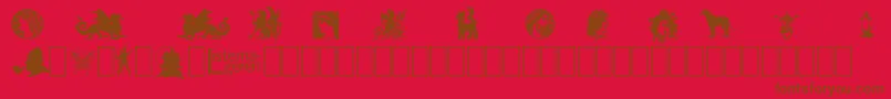 Police ListemagerensDingbats1 – polices brunes sur fond rouge