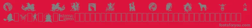 ListemagerensDingbats1 Font – Gray Fonts on Red Background