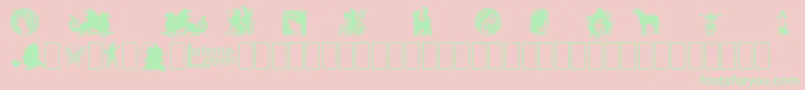ListemagerensDingbats1-Schriftart – Grüne Schriften auf rosa Hintergrund
