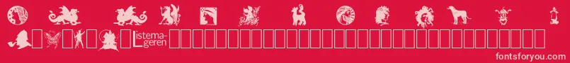 ListemagerensDingbats1 Font – Pink Fonts on Red Background