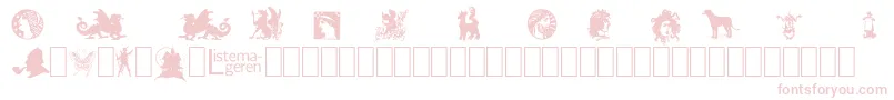 Fonte ListemagerensDingbats1 – fontes rosa em um fundo branco