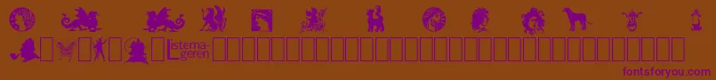 ListemagerensDingbats1 Font – Purple Fonts on Brown Background