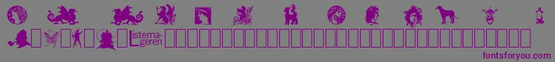ListemagerensDingbats1 Font – Purple Fonts on Gray Background