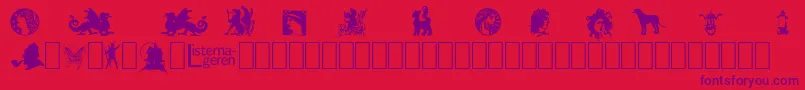 ListemagerensDingbats1 Font – Purple Fonts on Red Background