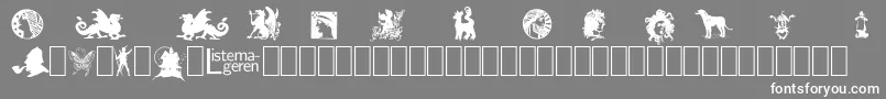 ListemagerensDingbats1 Font – White Fonts on Gray Background