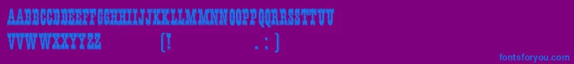 HffYoungWanna-Schriftart – Blaue Schriften auf violettem Hintergrund