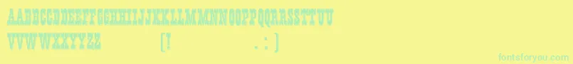HffYoungWanna Font – Green Fonts on Yellow Background