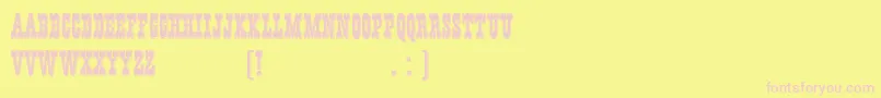 HffYoungWanna-Schriftart – Rosa Schriften auf gelbem Hintergrund