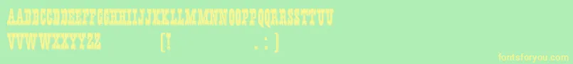 Шрифт HffYoungWanna – жёлтые шрифты на зелёном фоне
