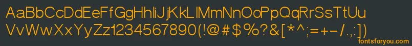 フォントVeronaNormal – 黒い背景にオレンジの文字