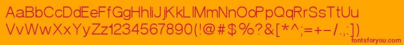 VeronaNormal-Schriftart – Rote Schriften auf orangefarbenem Hintergrund