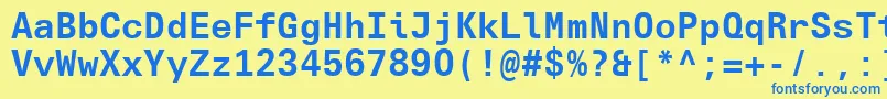 UniversNextTypewriterProBold Font – Blue Fonts on Yellow Background