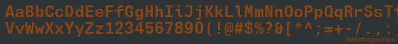 Шрифт UniversNextTypewriterProBold – коричневые шрифты на чёрном фоне