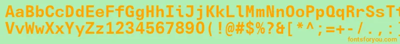 UniversNextTypewriterProBold Font – Orange Fonts on Green Background