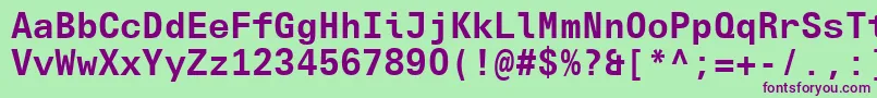 UniversNextTypewriterProBold Font – Purple Fonts on Green Background
