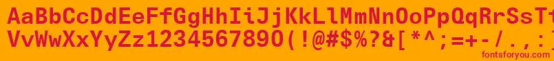 UniversNextTypewriterProBold Font – Red Fonts on Orange Background
