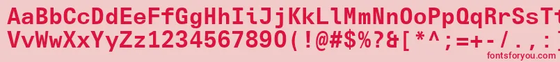 UniversNextTypewriterProBold Font – Red Fonts on Pink Background