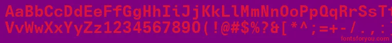 UniversNextTypewriterProBold Font – Red Fonts on Purple Background