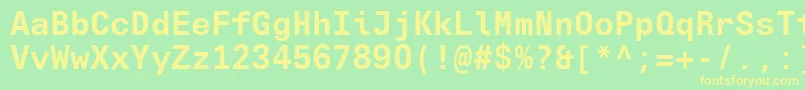 UniversNextTypewriterProBold Font – Yellow Fonts on Green Background