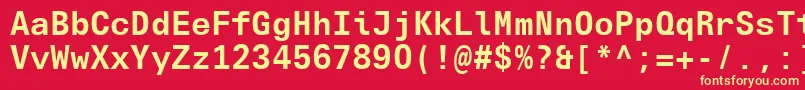 UniversNextTypewriterProBold Font – Yellow Fonts on Red Background