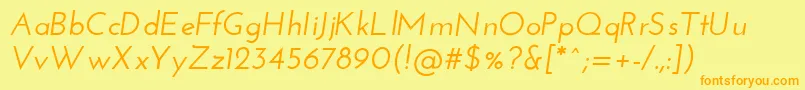 JosefinsansSemibolditalic Font – Orange Fonts on Yellow Background