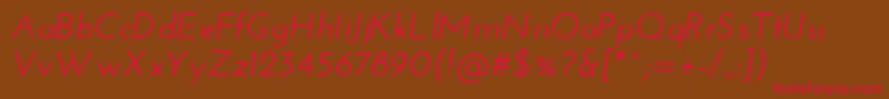 JosefinsansSemibolditalic Font – Red Fonts on Brown Background