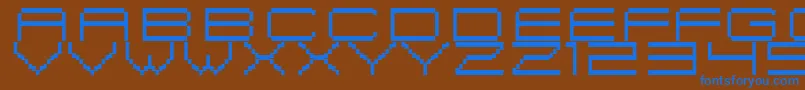 FiskBitmapNr2 Font – Blue Fonts on Brown Background