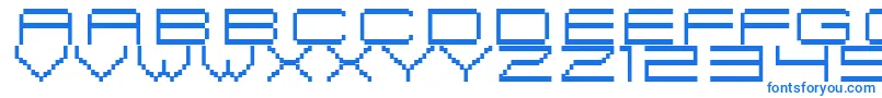 フォントFiskBitmapNr2 – 白い背景に青い文字