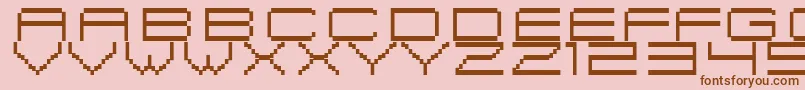 FiskBitmapNr2-fontti – ruskeat fontit vaaleanpunaisella taustalla