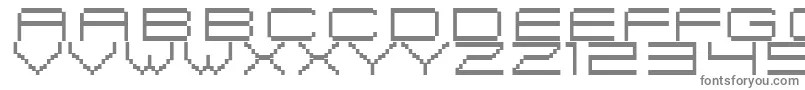 フォントFiskBitmapNr2 – 白い背景に灰色の文字