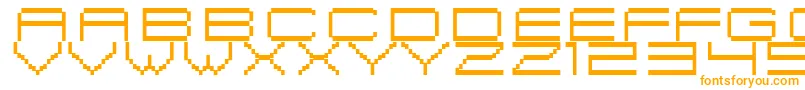 FiskBitmapNr2-fontti – oranssit fontit valkoisella taustalla