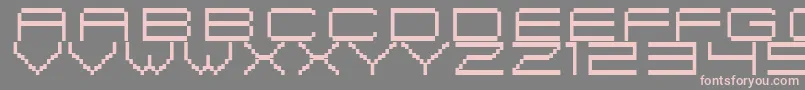 フォントFiskBitmapNr2 – 灰色の背景にピンクのフォント