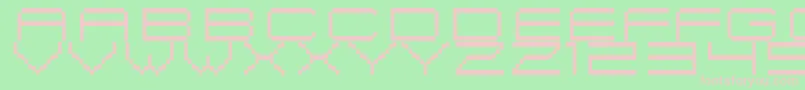 FiskBitmapNr2-fontti – vaaleanpunaiset fontit vihreällä taustalla