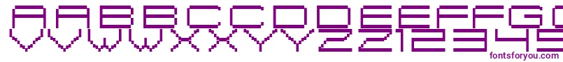 FiskBitmapNr2-fontti – violetit fontit valkoisella taustalla