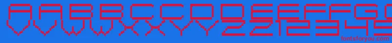 フォントFiskBitmapNr2 – 赤い文字の青い背景