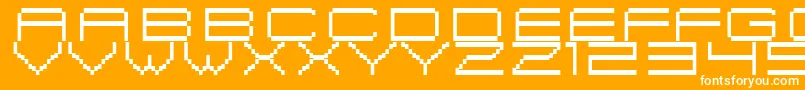 Czcionka FiskBitmapNr2 – białe czcionki na pomarańczowym tle