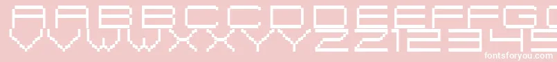 Czcionka FiskBitmapNr2 – białe czcionki na różowym tle