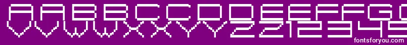 フォントFiskBitmapNr2 – 紫の背景に白い文字